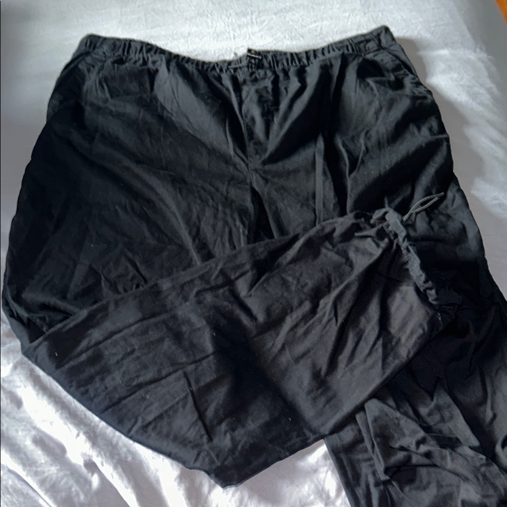 Black Parachute/ Cargo Casual Pants